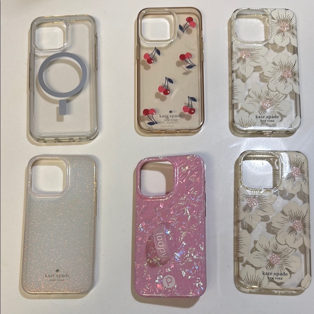 kate spade Pink Glitter iPhone Cases